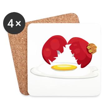 Weihnachtskugel zerbrochenes Ei - Untersetzer (4er-Set) - Weiß - Vorne