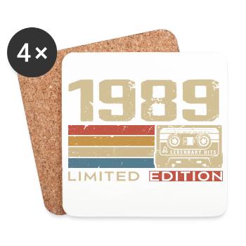 Légendes 1989 Millésime 1989 Jubilé 1989 vintage  - Dessous de verre (lot de 4) - blanc - Devant