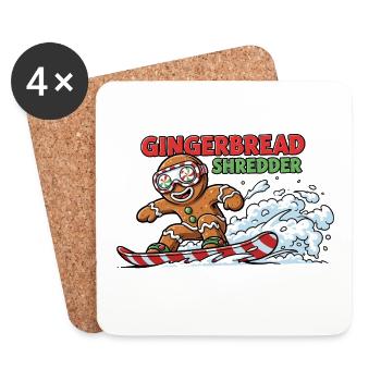 Snowboard-Keks - Untersetzer (4er-Set) - Weiß - Vorne