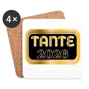 ANNONCE DU BÉBÉ D’AOÛT 2026 - Dessous de verre (lot de 4) - blanc - Devant