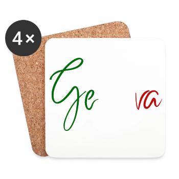 Amo Genoa, design minimaliste élégant - Dessous de verre (lot de 4) - blanc - Devant