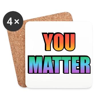 You Matter Verlaufstext - Untersetzer (4er-Set) - Weiß - Vorne