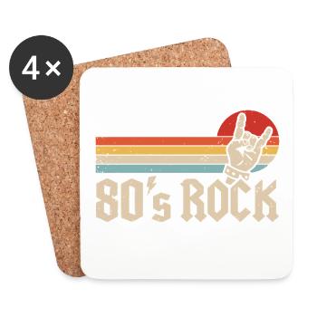 Musique rock des années 80 Fête à thème de groupe de métal des années 1980 - Dessous de verre (lot de 4) - blanc - Devant