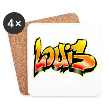 Louis Graffiti Yellow Red - Coasters (set of 4) - white - Front