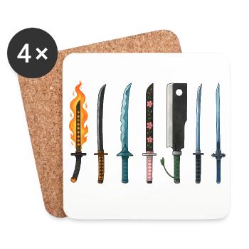 Anime Schwerter Sammlung Design - Untersetzer (4er-Set) - Weiß - Vorne