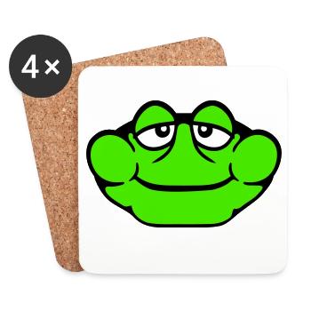 Frog Toad Smiles Funny Comic Happy Cool - Coasters (set of 4) - white - Front