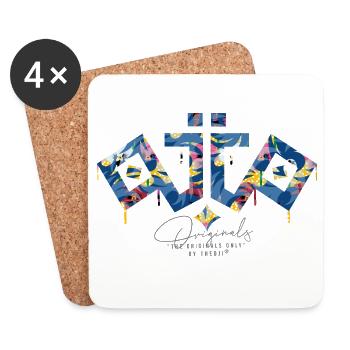 Ojio-The Originals onlyTropiques Colorés Abstraits - Dessous de verre (lot de 4) - blanc - Devant