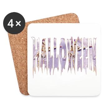 Icy Halloween Lettering Skeleton Gothic - Coasters (set of 4) - white - Front