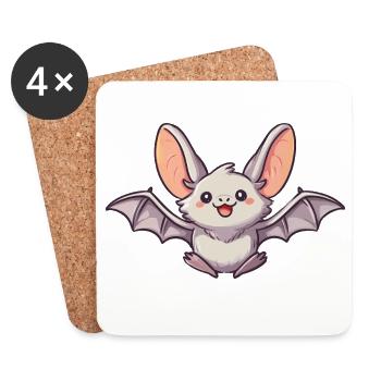 bat - Coasters (set of 4) - white - Front
