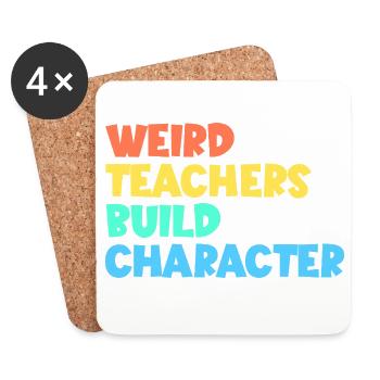 Strange teachers form the character - Coasters (set of 4) - white - Front