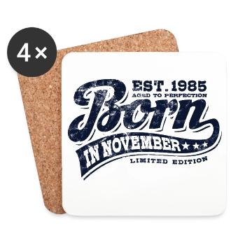 Born in November 1985 - Geburtstag - Geschenk - Untersetzer (4er-Set) - Weiß - Vorne