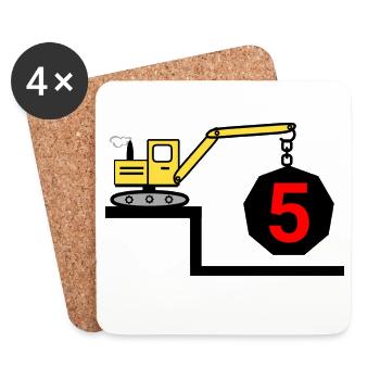 Bagger - Untersetzer (4er-Set) - Weiß - Vorne