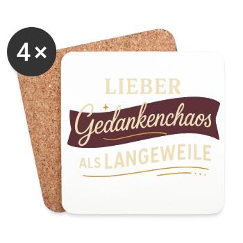 Better chaos of thoughts than boredom - Coasters (set of 4) - white - Front