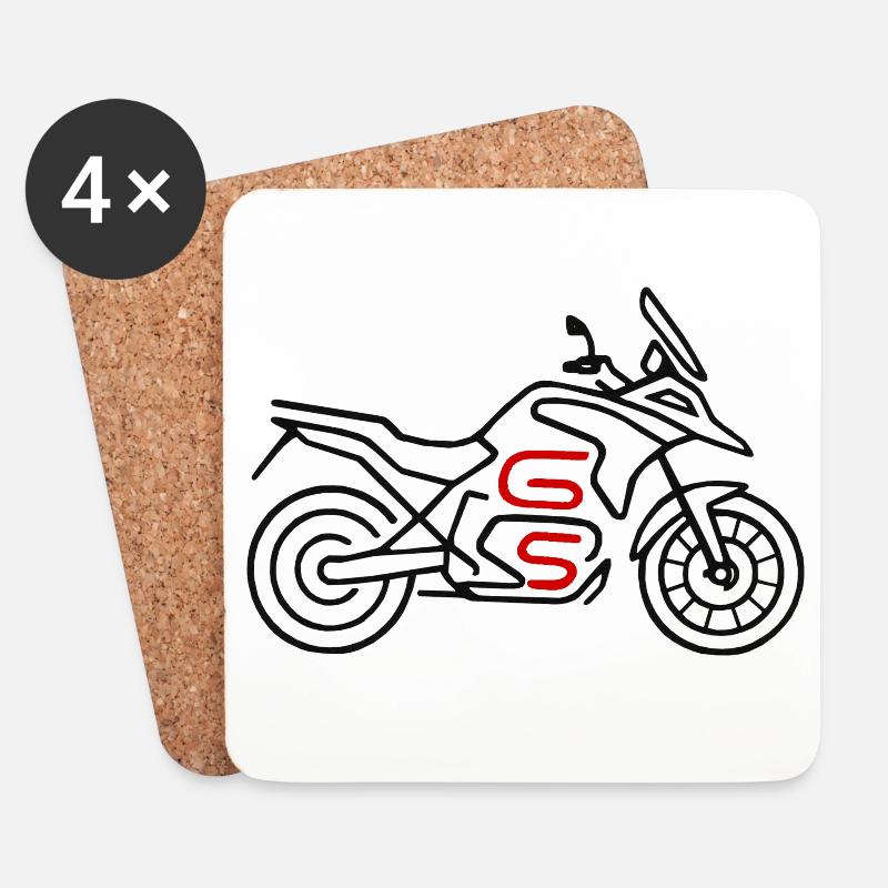 Motorrad GS schwarz rot - Untersetzer (4er-Set) - Weiß