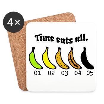 Banana Life Cycle - Coasters (set of 4) - white - Front
