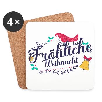 Fröhliche Weihnacht - Untersetzer (4er-Set) - Weiß - Vorne
