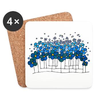 Blumen - Dessous de verre (lot de 4) - blanc - Devant