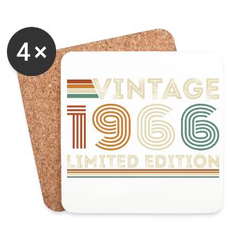 1966 Vintage Retro Geburtstagsgeschenk - Untersetzer (4er-Set) - Weiß - Vorne