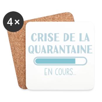 Crise de la Quarantaine en Cours - Dessous de verre (lot de 4) - blanc - Devant
