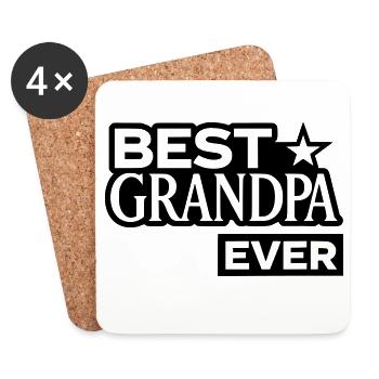 Best Grandpa Ever mit Stern - Bester Opa  - Untersetzer (4er-Set) - Weiß - Vorne