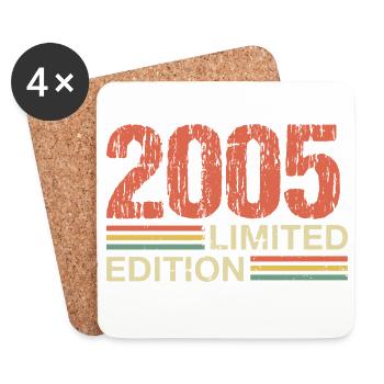 2005 Limited Edition Vintage Jubiläumsgeschenk - Untersetzer (4er-Set) - Weiß - Vorne