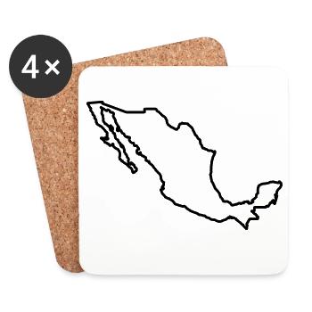 Mexico Outline - Coasters (set of 4) - white - Front
