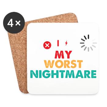 My Worst Nightmare Gaming Lover Gamer Video Games - Coasters (set of 4) - white - Front