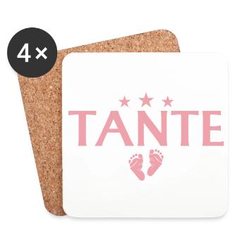 Patentante 2026 Befördert zur Tante - Untersetzer (4er-Set) - Weiß - Vorne