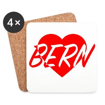 I LOVE BERN Herzmuster - Untersetzer (4er-Set) - Weiß - Vorne