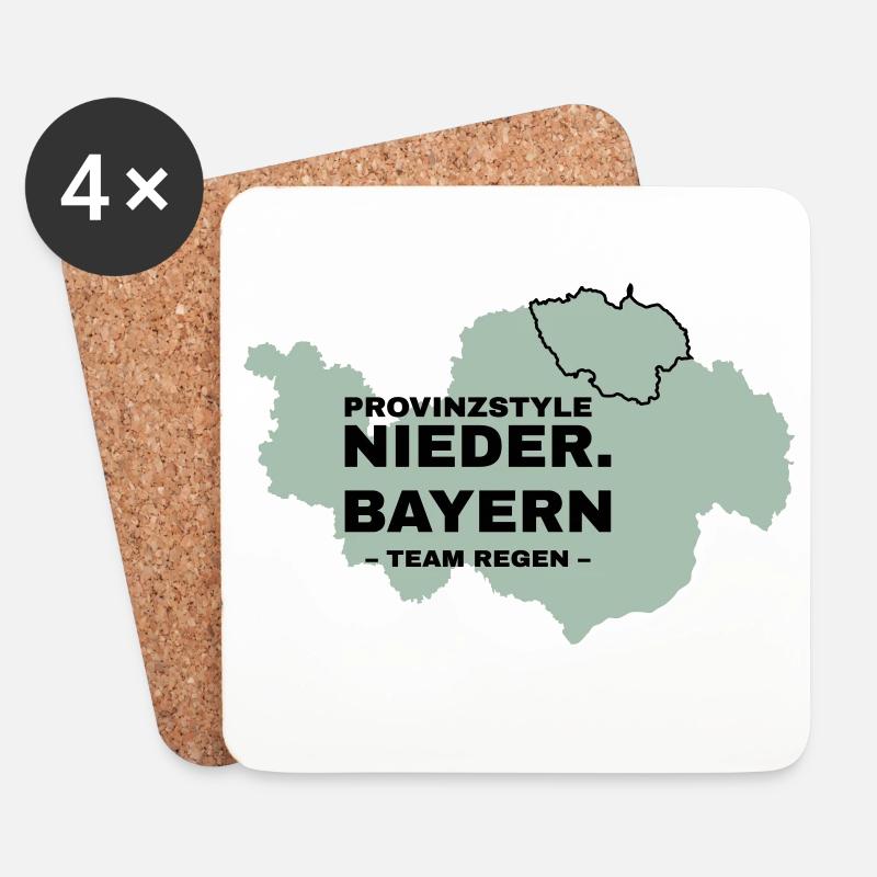 Niederbayern | REGEN - Untersetzer (4er-Set) - Weiß