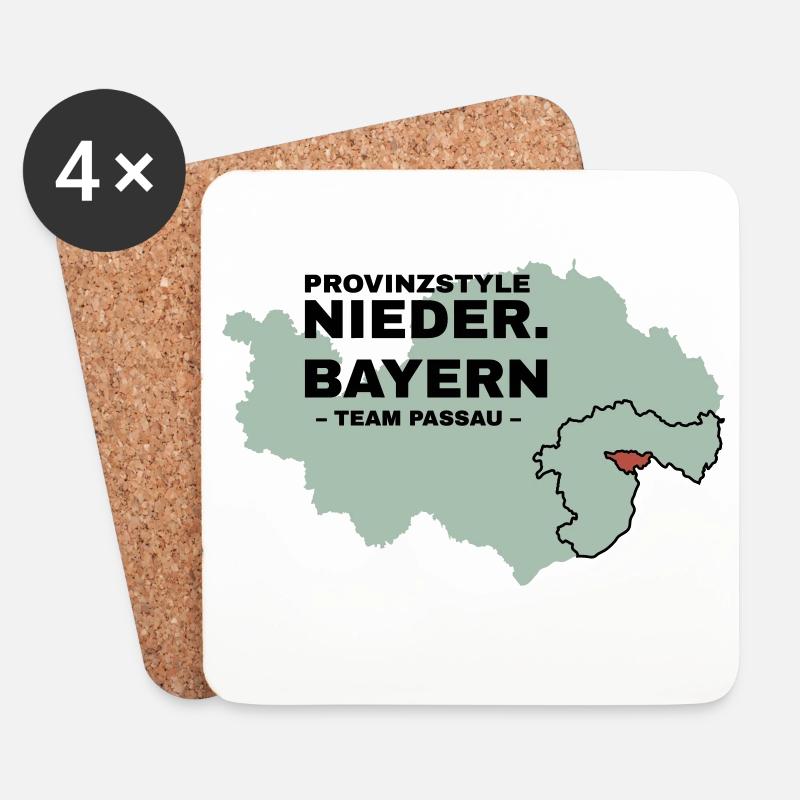 Niederbayern | PASSAU - Untersetzer (4er-Set) - Weiß