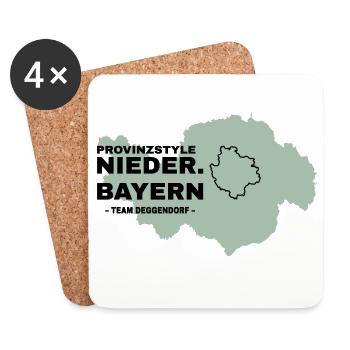 Lower Bavaria | DEGGENDORF - Coasters (set of 4) - white - Front