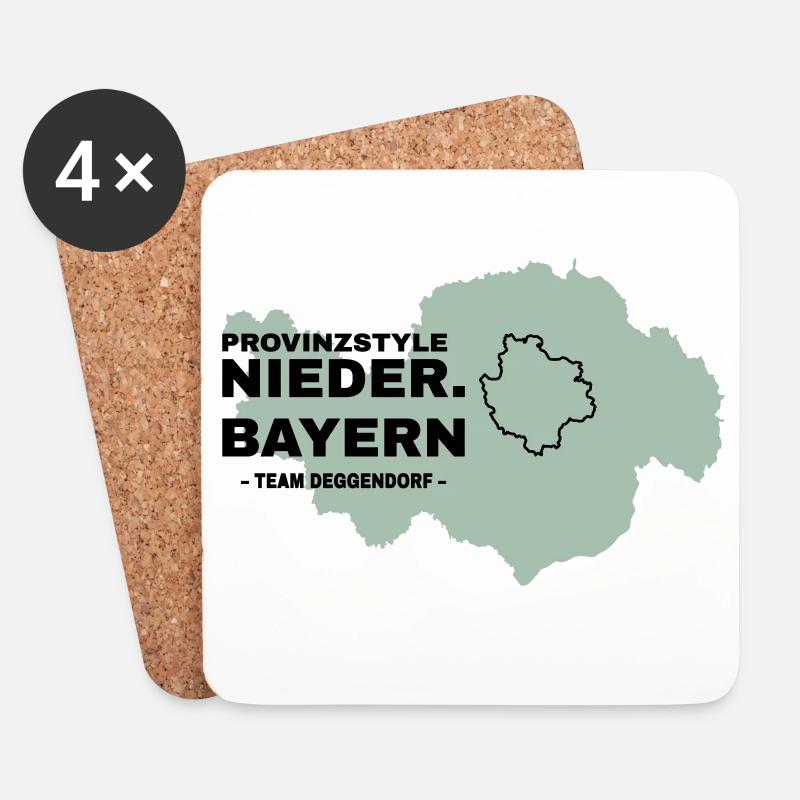 Niederbayern | DEGGENDORF - Untersetzer (4er-Set) - Weiß