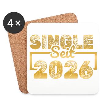 Single 2026 - Untersetzer (4er-Set) - Weiß - Vorne