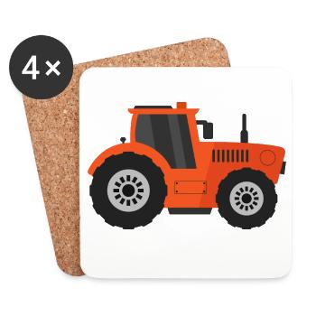 tractor - Coasters (set of 4) - white - Front