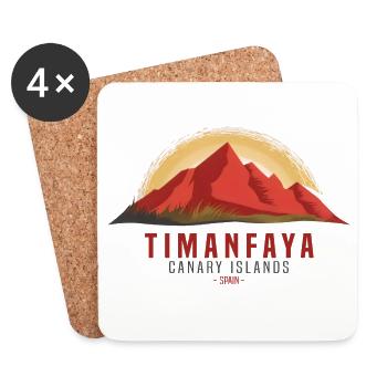 Timanfaya, Lanzarote, Canary Islands, Volcano, National Park - Coasters (set of 4) - white - Front