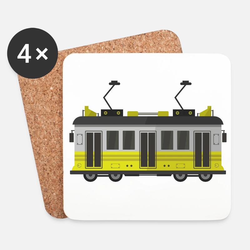Straßenbahn - Untersetzer (4er-Set) - Weiß