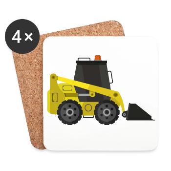 Bagger - Untersetzer (4er-Set) - Weiß - Vorne