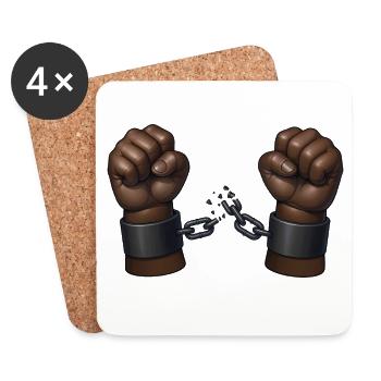 BLACK LIVE MATTER – Freiheit & Rechte - Untersetzer (4er-Set) - Weiß - Vorne