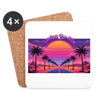 Adorer les années 80 - Dessous de verre (lot de 4) - blanc - Devant