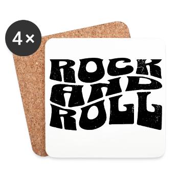 Rock'n'Roll-Logo-Design - Untersetzer (4er-Set) - Weiß - Vorne