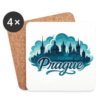 Prag Praha Hauptstadt Tschechien maritim Geschenk - Untersetzer (4er-Set) - Weiß - Vorne
