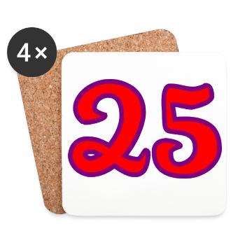 25. 25 JAHRE. 25. JUBILÄUM. 25 JAHRESJUBILÄUM. - Untersetzer (4er-Set) - Weiß - Vorne
