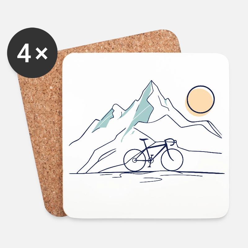 Mountain Ride - Untersetzer (4er-Set) - Weiß