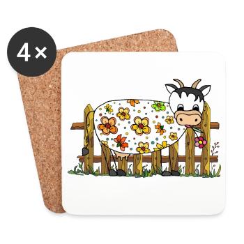 Cow - Coasters (set of 4) - white - Front