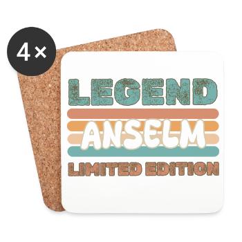 First name Anselm - Coasters (set of 4) - white - Front