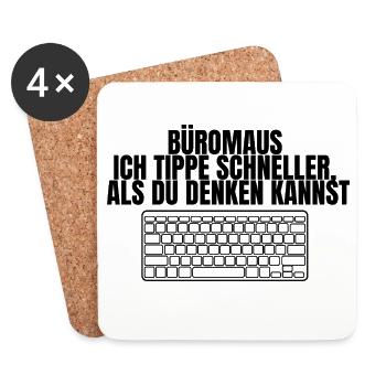 Conception de souris de bureau - Dessous de verre (lot de 4) - blanc - Devant