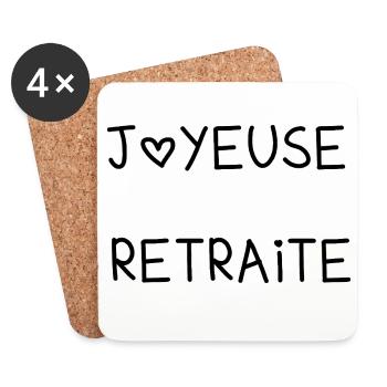 FRÖHLICHES RETREAT. RUHESTAND. PENSIONIERT. RUHESTAND. - Untersetzer (4er-Set) - Weiß - Vorne