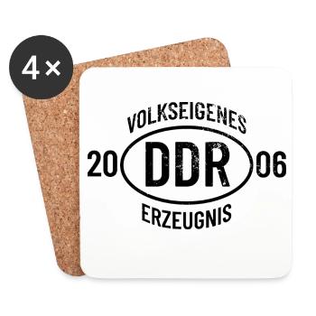 DDR Geburtstag Shirt, Hoodie, Tasse Jahrgang 2006 - Untersetzer (4er-Set) - Weiß - Vorne