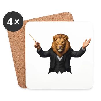 LION CONDUCTOR - animals - Coasters (set of 4) - white - Front